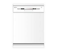 EDESA EDW-6230 WH Lave-vaisselle, installation gratuite, 14 couverts, largeur 60 cm, silencieux, 47 dB, triple système de sécurité, 7 programmes et affichage spécial, panier haut et bas, blanc