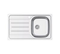 Edesa Évier de cuisine avec égouttoir gauche 1 bac VELETA SE 86 x 50 cm sur plan de travail Profondeur 18 cm Base Fond Absorbant Accessoires inclus Couleur Gris Acier inoxydable