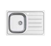 Edesa Évier de cuisine sur plan de travail 1 cuve carrée 1 égouttoir velette SE 79 cm 77 x 48 cm Acier inoxydable Profondeur 18 cm Fond absorbant Accessoires inclus Couleur grise