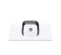 EDESA Évier FUJI BE 40X40 1C PLUS/A sous plan de travail en acier inoxydable 1 cuve carrée base fond absorbant installation meuble 45 cm Finition inox