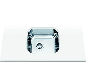 Edesa | Évier sous comptoir | Modèle FUJI BE 34x40 1C | 1 seau carré | évier de cuisine 18 cm | Largeur 45 cm | Finition en acier inoxydable