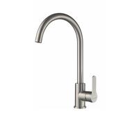 EDESA Niagara X/C Robinet de cuisine mitigeur bec haut rotatif à 360° Acier inoxydable Aérateur anticalcaire Cartouche céramique Ouverture à froid Réducteur Débit 5L Finition Inox