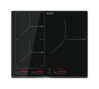EDESA Plaque EIM-6331 HT BQ B avec chanfrein avant Panneau de commande type Multi Slider Touch Sélecteur de puissance individuel avec 9 niveaux et Booster Sélecteur de minuterie Largeur 59 cm Noir