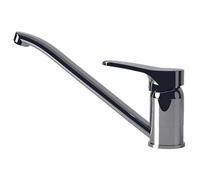 EDESA Robinet SL chromé monocommande en laiton avec finition chromée, bec bas rotatif à 360°, fonction aérateur, convient pour installation dans l'évier. Cartouche céramique Ouverture à froid Largeur