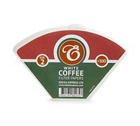 EDESIA ESPRESS - 100 Filtres à Café Coniques en Papier - Filtre Café N°2 pour Cafetière Manuelle, Pour-Over et Brassage Doux - Taille 2 Blanc