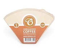 EDESIA ESPRESS - 100 Filtres à Café Coniques en Papier - Filtre Café N°3 pour Cafetière Manuelle, Pour-Over et Brassage Doux - Taille 3 Brun