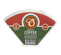 EDESIA ESPRESS - 100 Filtres à Café Coniques en Papier - Filtre Café N°4 pour Cafetière Manuelle, Pour-Over et Brassage Doux - Taille 4 Blanc