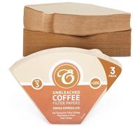 EDESIA ESPRESS - 300 Filtres à Café Coniques en Papier - Filtre Café N°3 pour Cafetière Manuelle, Pour-Over et Brassage Doux - Taille 3 Brun