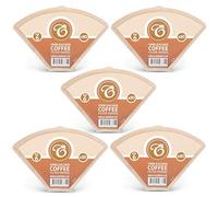 EDESIA ESPRESS - 5x80 Filtres à Café Coniques en Papier - Filtre Café N°6 pour Cafetière Manuelle, Pour-Over et Brassage Doux - Taille 6 Brun