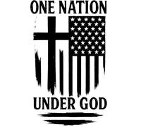 eDesign One Nation Under God Lot de 2 autocollants en vinyle de qualité supérieure pour voitures, camions, ordinateurs portables et plus - Résistant aux intempéries et durable - Noir - 12,7 cm