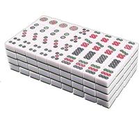 EdfYHSL Mahjong chinois de haute qualité avec 144 tuiles gravées, divertissement ménager, Mahjong à main for le voyage, jeu familial Jeux de tuiles Mahjong(White,44#)