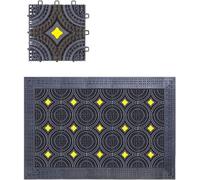 EdfYHSL Paillasson à emboîtement imperméable Paillasson à emboîter, Paillasson antidérapant pour entrée extérieure, Paillasson modulaire pour porte avant résistant pour entrée balcon cour Paillasson