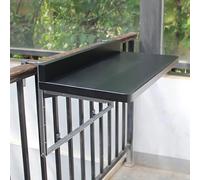 EdfYHSL Table murale pliante pour balcon, travail, extérieur, balcon, balustrade de balcon, table suspendue, table suspendue (noir, 80 x 40 cm)