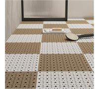 EdfYHSL Tapis de drainage antidérapant pour salle de bain, drainage rapide, piscine, balcon, voiture (marron + blanc, 28 pièces)