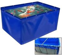 EdfYHSL Toile pour étang à poissons avec valve de vidange, étang d'aquaculture, réservoir d'étang à poissons, réservoir de stockage d'eau de natation, sans cadre (2 x 1 x 0,5 m)