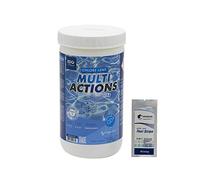 EDG by AQUALUX Chlore MULTIACTIONS Pastilles 20g - 1kg | Chlore Lent Stabilisé Multiaction - Désinfection Régulière Multifonction - Dissolution Lente + 10 Tests HPS OFFERTS 6 en 1
