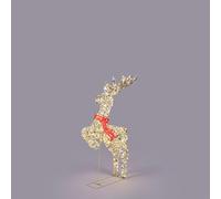 EDG Enzo De Gasperi Décoration de Noël Lumineuse Renne avec Noeud 400 Microled 72 x 37 cm Or