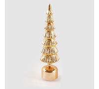 EDG Enzo De Gasperi Décoration de Noël Pin Twist avec musique mouvement et LED 40,5 x 10 cm or verre