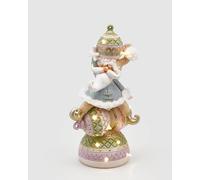 EDG Enzo De Gasperi Décoration Père Noël avec LED H 26 cm Green Pink