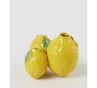 EDG Enzo De Gasperi Enzo De Gasperi Vase Freaky 3 Citrons H 12,5 Cm L 15,5 Cm L 13,5 Cm Céramique Imperméable Jaune