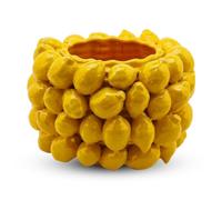 Edg Enzo de Gasperi Vase de table, pour l'intérieur, avec citrons jaunes, support de fleurs « Chakra » en céramique, 31 x 22 cm