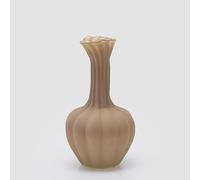 EDG Enzo De Gasperi Vase Flow Sinueux H 31 Cm D 17 Cm Étanche Verre Marron Clair