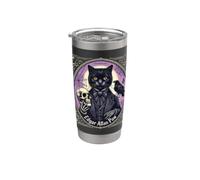 Edgar Allan Paw Jeu de mots amusant Chat noir gothique Gobelet isotherme en acier inoxydable double paroi