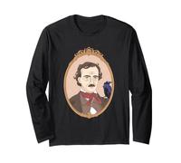 Edgar Allan Poe Corbeau Portrait Art littéraire Gothique Manche Longue