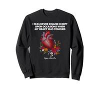 Edgar Allan Poe Cœur Citation Gothique Floral Littérature Art Sweatshirt