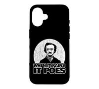Edgar Allan Poe est drôle Quand il pleut Coque pour iPhone 16
