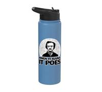 Edgar Allan Poe est drôle quand il pleut Stainless Steel Insulated Water Bottle