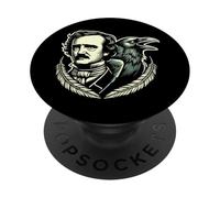 Edgar Allan Poe Éventail de littérature Gothique Dark Poetry Raven Gear PopSockets PopGrip Adhésif