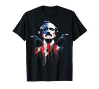 Edgar Allan Poe Fiction d'horreur Drapeau américain Goutte à Goutte T-Shirt