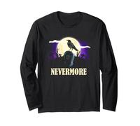 Edgar Allan Poe Nevermore Raven Cimetière Art Gothique Manche Longue