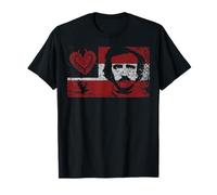 Edgar Allan Poe Raven Drapeau Gothique en Forme de cœur T-Shirt