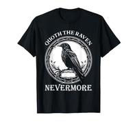 Edgar Allan Poe Raven Nevermore Emblème Gothique Livre T-Shirt