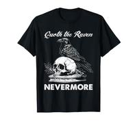 Edgar Allan Poe Raven Skull Gothic Littérature Nevermore T-Shirt