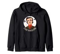 Edgar Allan Poe Stay Poesitive Raven Gothic Humour Art Sweat à Capuche