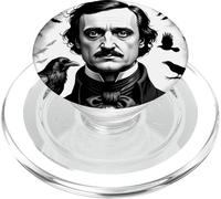 Edgar Allen Poe entouré de Corbeaux Volants PopSockets PopGrip pour MagSafe