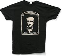 Edgar Allen Poe Fitted Jersey Men's T-Shirt Unisex Black Tee(Medium)