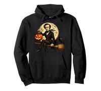 Edgar Allen Poe Jack O Lantern Poe Balai en Forme de Citrouille Pleine Lune Sweat à Capuche