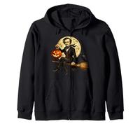Edgar Allen Poe Jack O Lantern Poe Balai en Forme de Citrouille Pleine Lune Sweat à Capuche