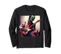 Edgar Allen Poe Zombie Jouant de la Guitare Horreur Alt Goth Rock Manche Longue