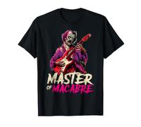 Edgar Allen Poe Zombie Jouant de la Guitare Maître de Macabre Goth T-Shirt