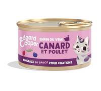 EDGAR & COOPER - Pâtée Gourmande Junior au Poulet et Canard, Sauce Savoureuse et Tendre (Boîte 85g) - Le lot de 8