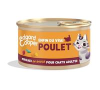 Edgar & Cooper - Pâtée Savoureuse en Sauce au Poulet, Texture Fondante pour Chat Adulte, 85g - Lot de 8