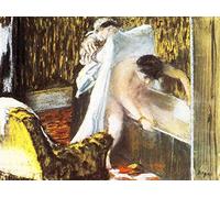 Edgar Degas - Femme Sortant du Bain, Femme Au Bain Tableau Reproduction sur Toile Roulée 60X45 cm - Femme dans Sa Toilette Peintures Impressions pour Mur