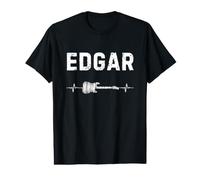 Edgar Guitare Battement De Coeur Musique Guitariste T-Shirt Graphique avec Valeur