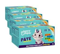 Edgard & Cooper Boite Paté Chat sans Cereales Nourriture Naturelle, Alimentation Saine savoureuse et équilibrée, Protéines de qualité supérieure (Multipack, NEW - 85g x 8 - Poulet/Saumon/Dinde/Agneau)