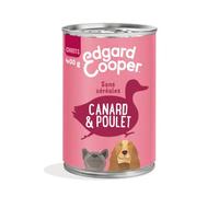 Edgard & Cooper Boite Patée Chiot Chien Junior sans Cereales Nourriture Naturelle 400g Canard/Poulet Frais, Alimentation Saine savoureuse et équilibrée, Protéines de qualité supérieure